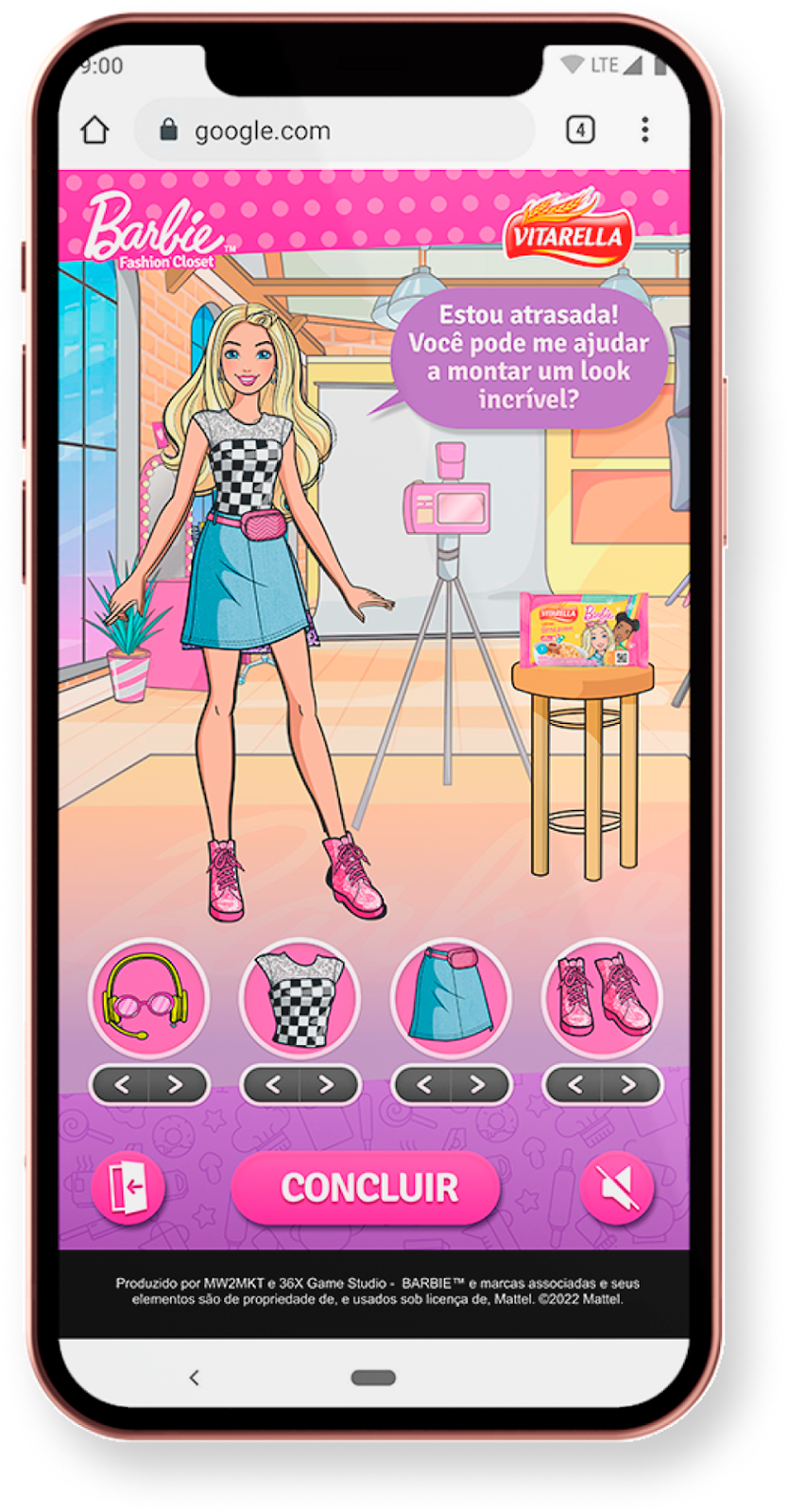 Jogo de moda da Barbie no celular
