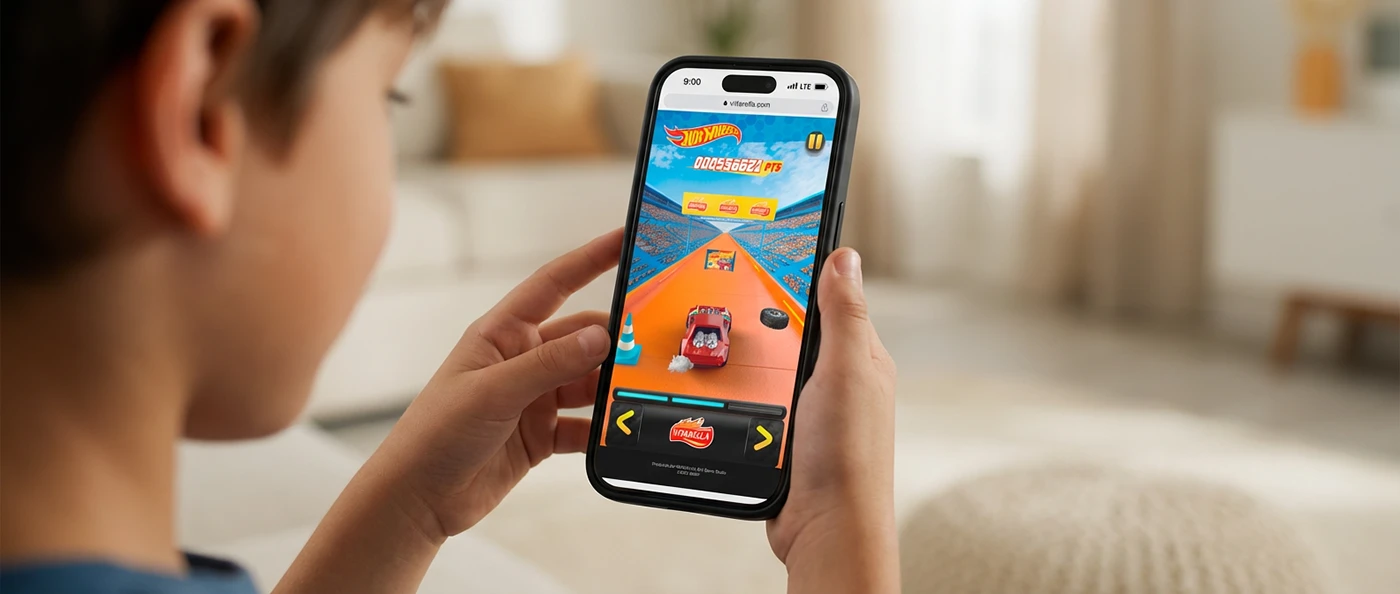 Pessoa joga Hot Wheels no celular